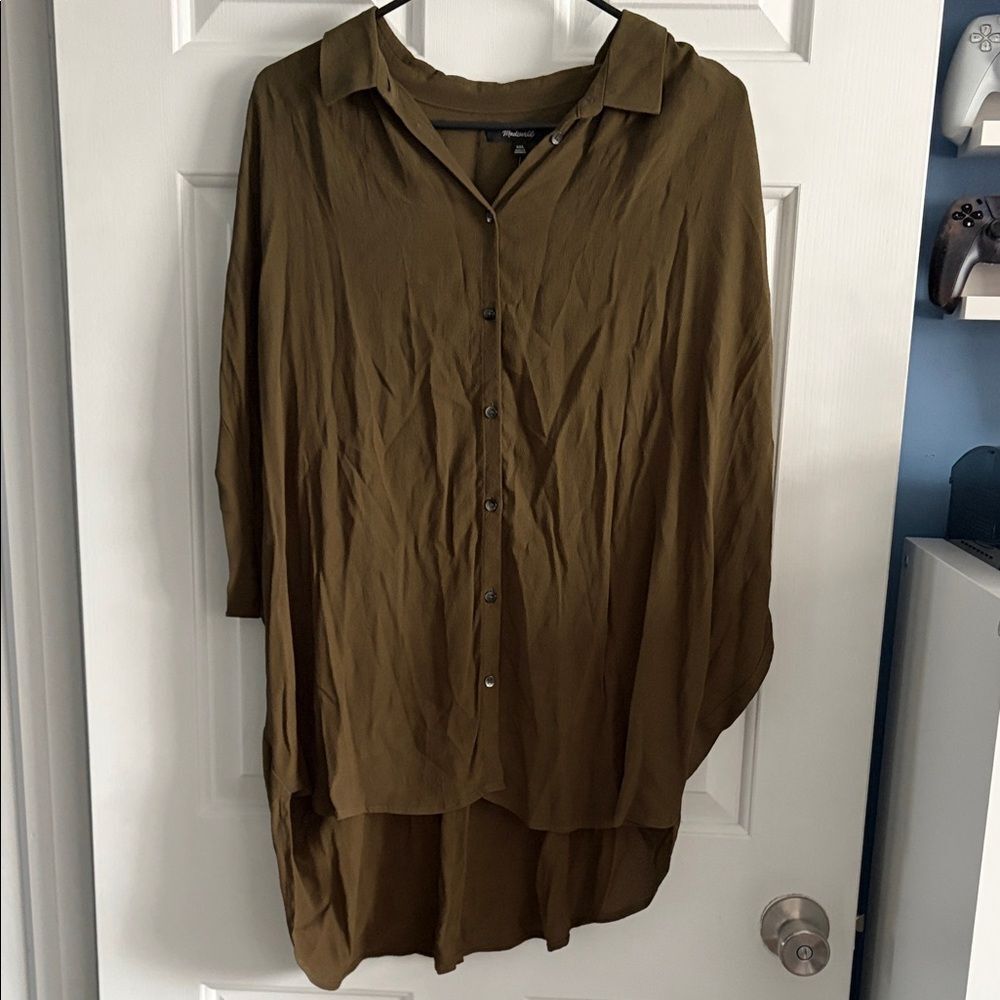 Madewell Central Drapey Shirt Kale Size XXL NEW - Picture 3 of 8
